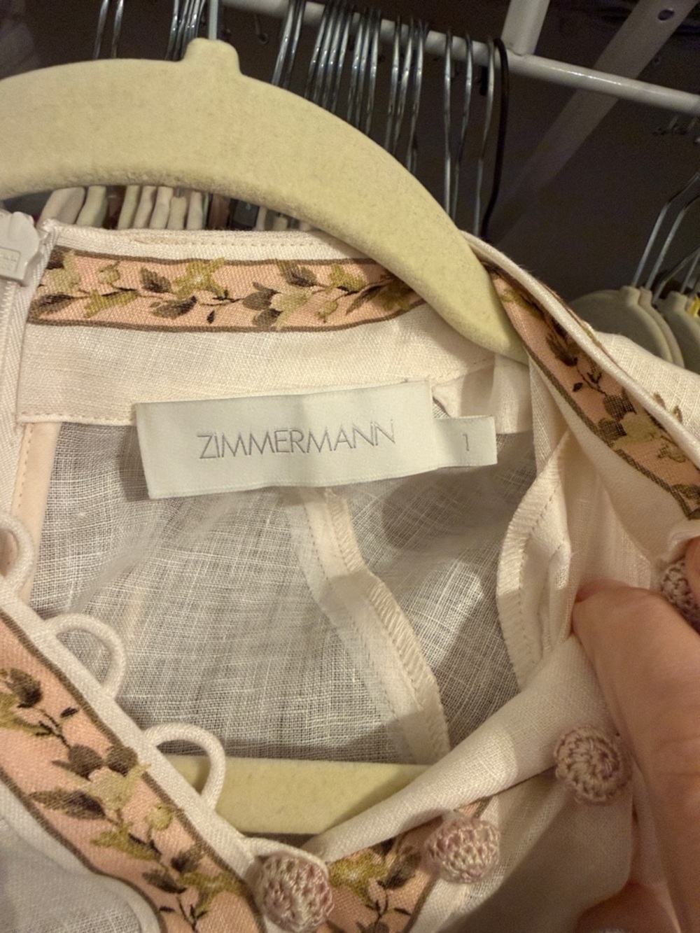 Zimmerman floral linen midi dress size 1 - Picture 3 of 4